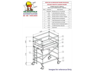 WPK100 - 1.99米平臺鋁合金移動式腳手架