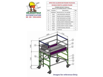 WPK100A - 1.53米平臺鋁合金移動式腳手架