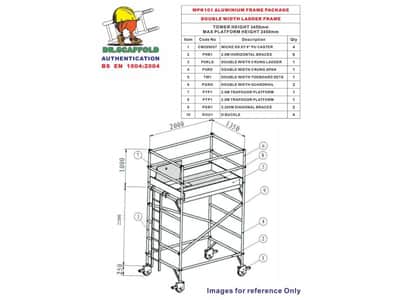 WPK101 - 2.45米平臺鋁合金移動式腳手架