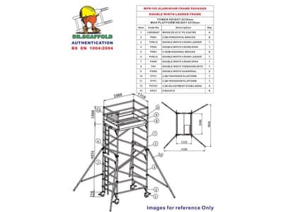 WPK105 - 4.31米平臺鋁合金移動式腳手架